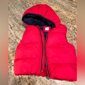 Gap Red Puffer Vest, 12-18 Months